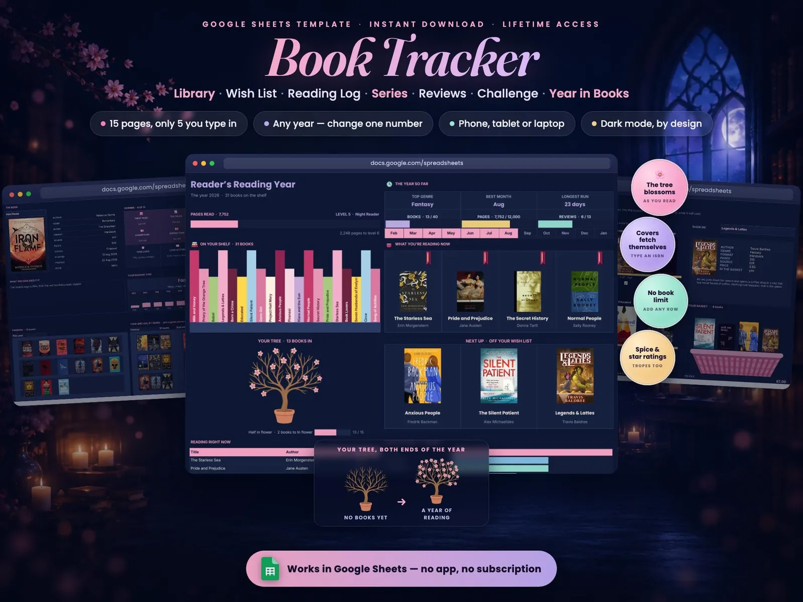Dark Mode Book Tracker — the screen you open every day