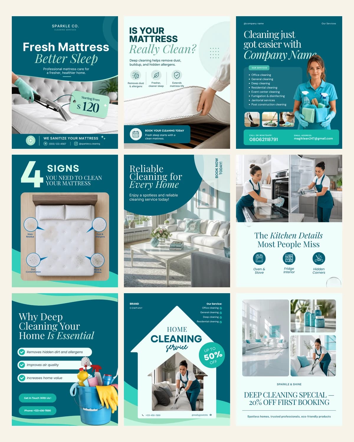 Cleaning Service Templates — the full set