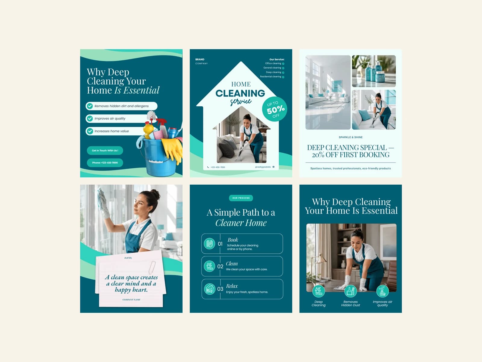 Cleaning Service Templates — selected layouts