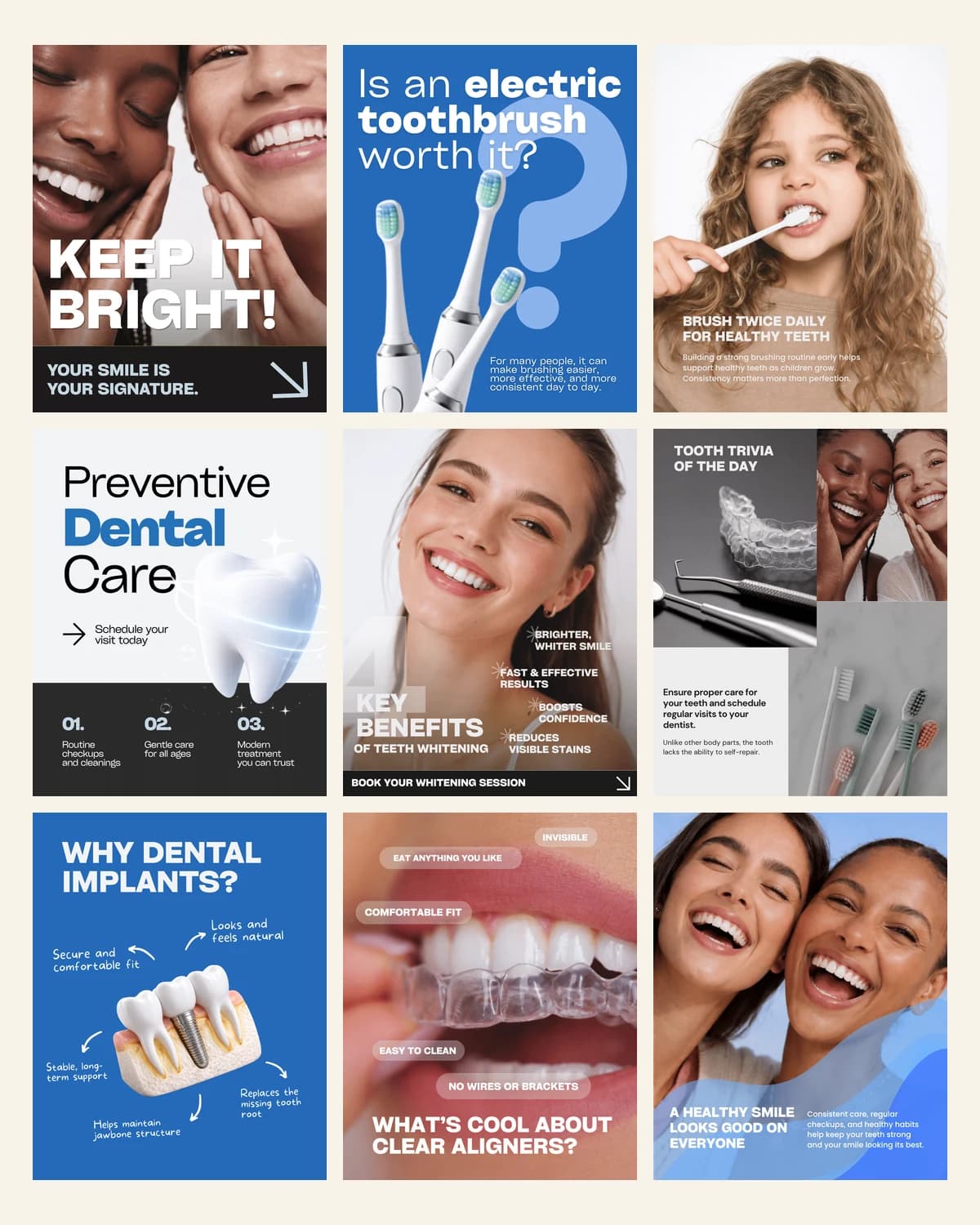 Dental Clinic Templates — the full set