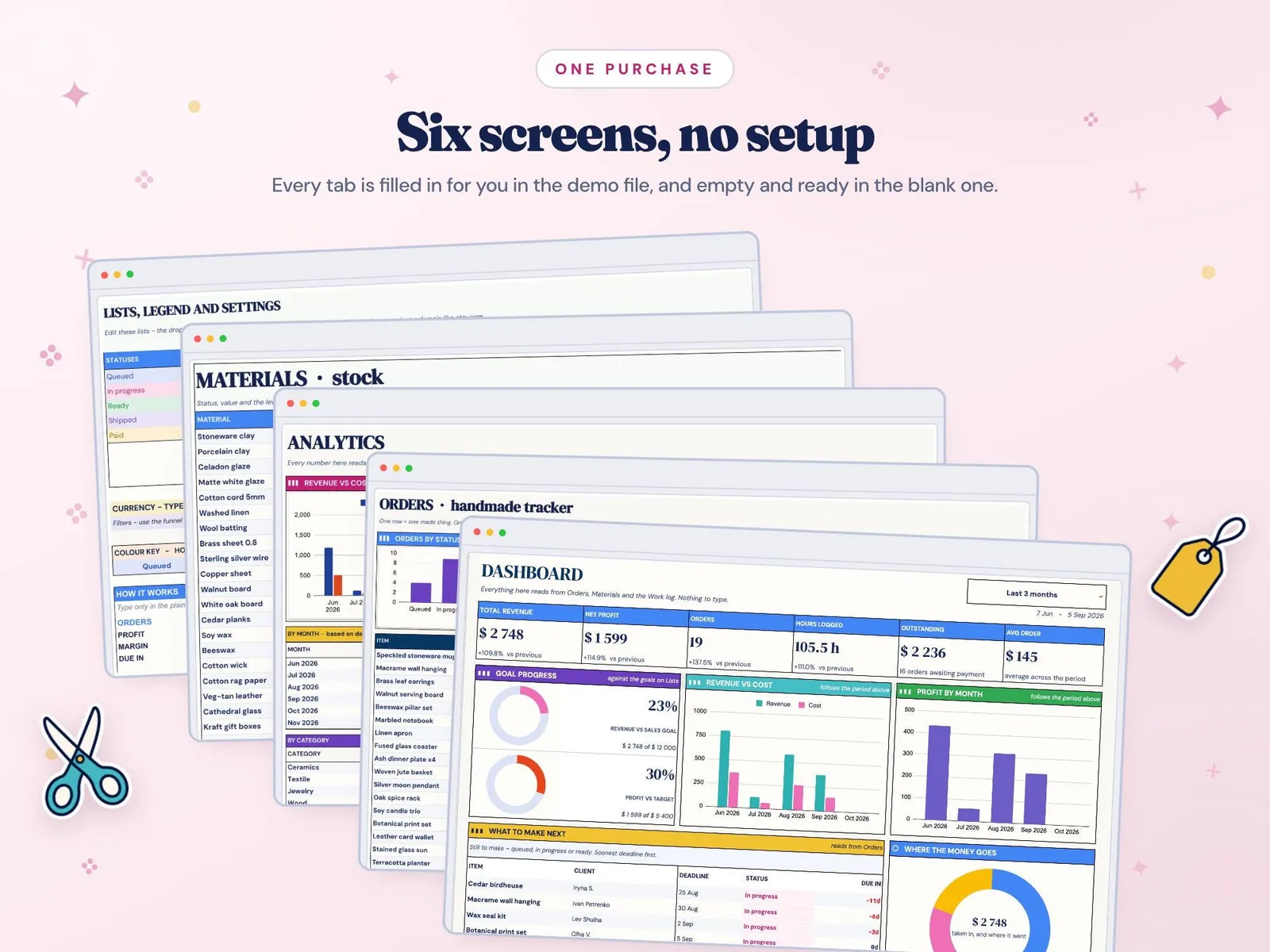 Handmade Business Tracker — screen 2