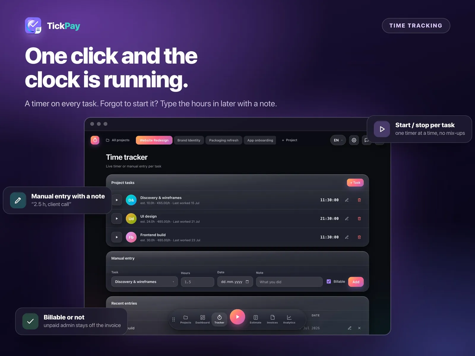 Invoice Generator & Time Tracker — screen 4