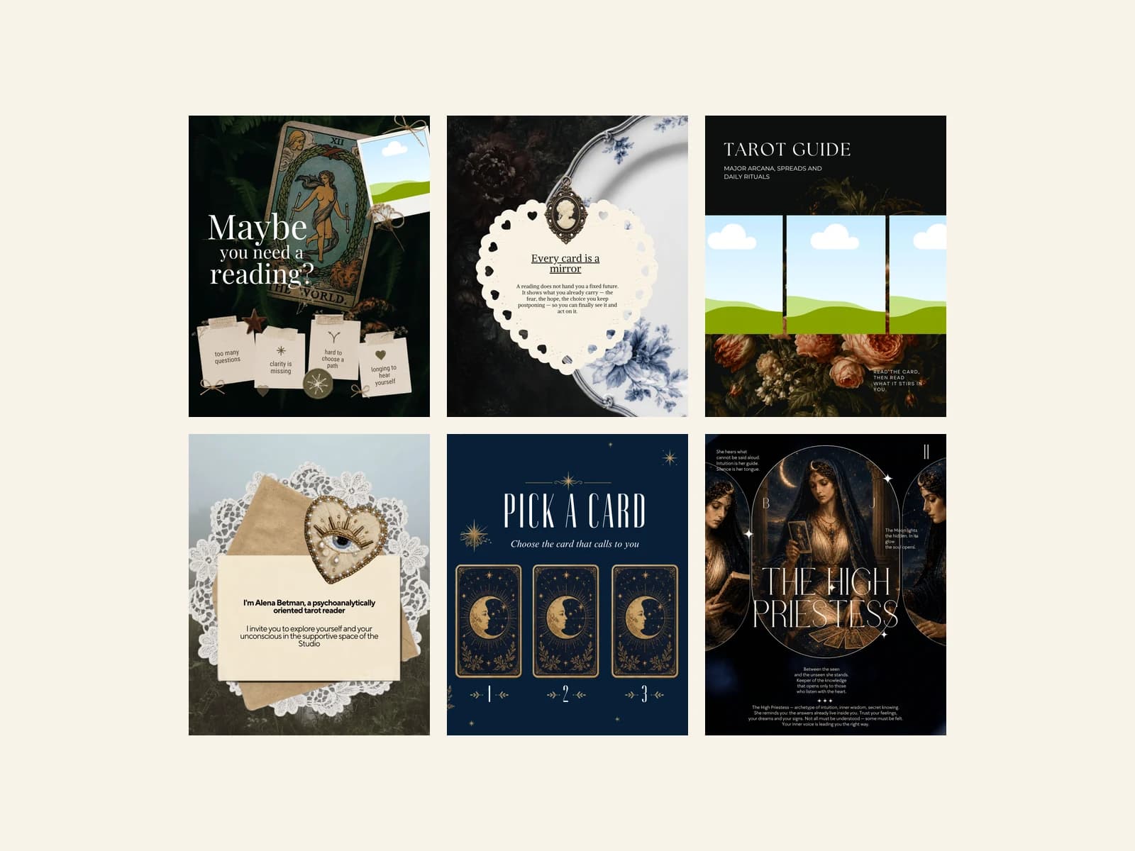 Tarot Templates — selected layouts