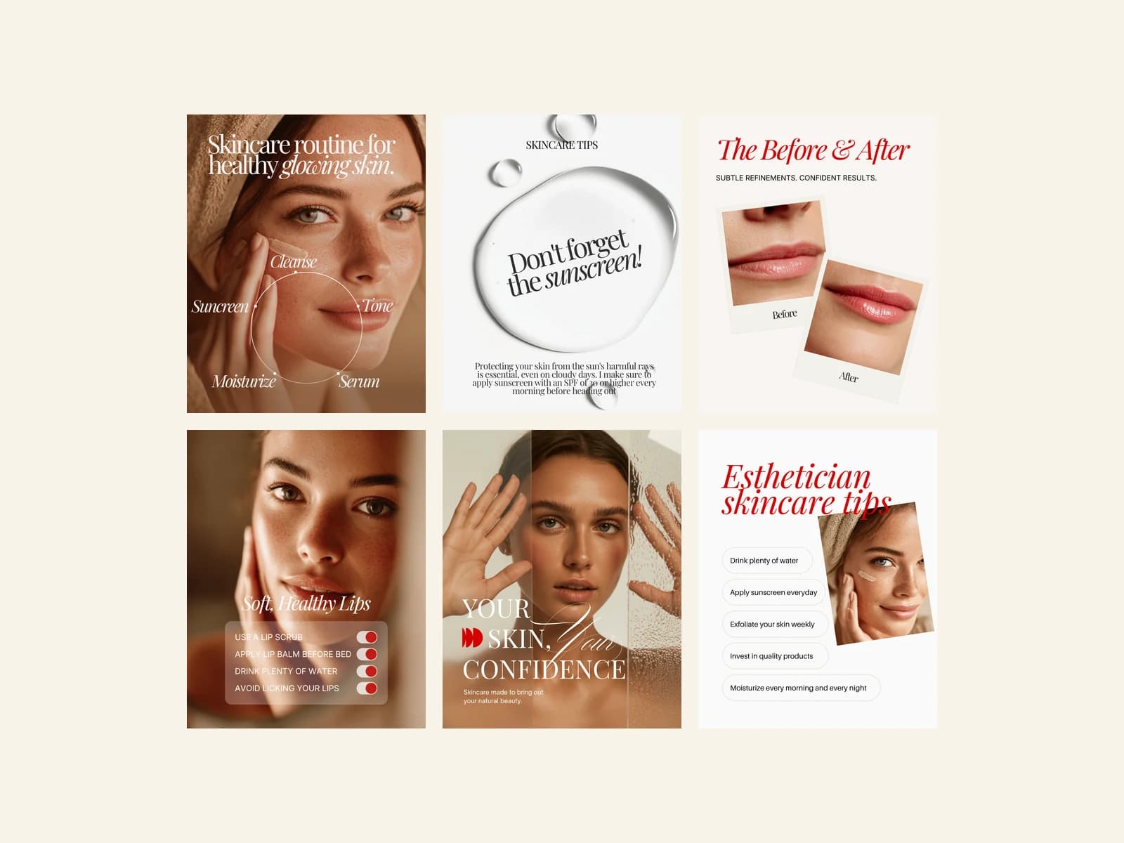 Aesthetic Clinic Templates — selected layouts