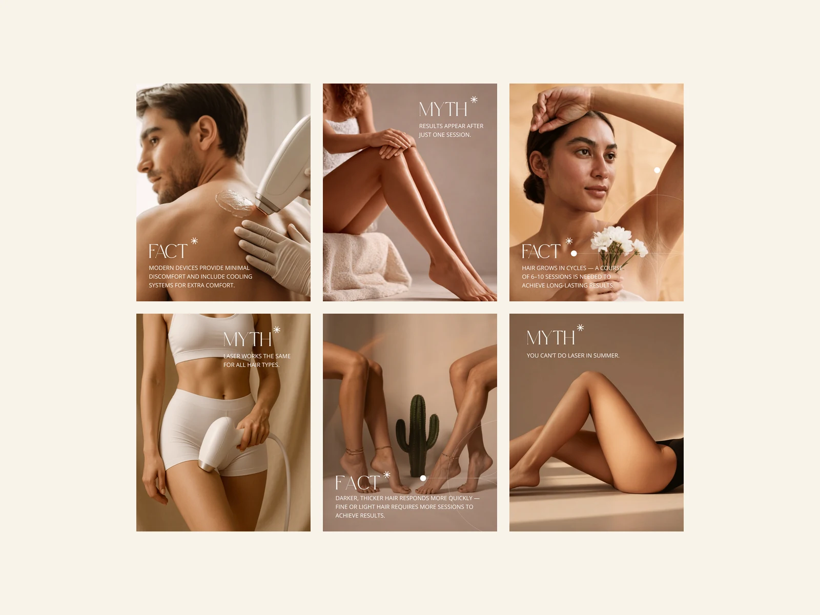 Laser Hair Removal Templates — selected layouts