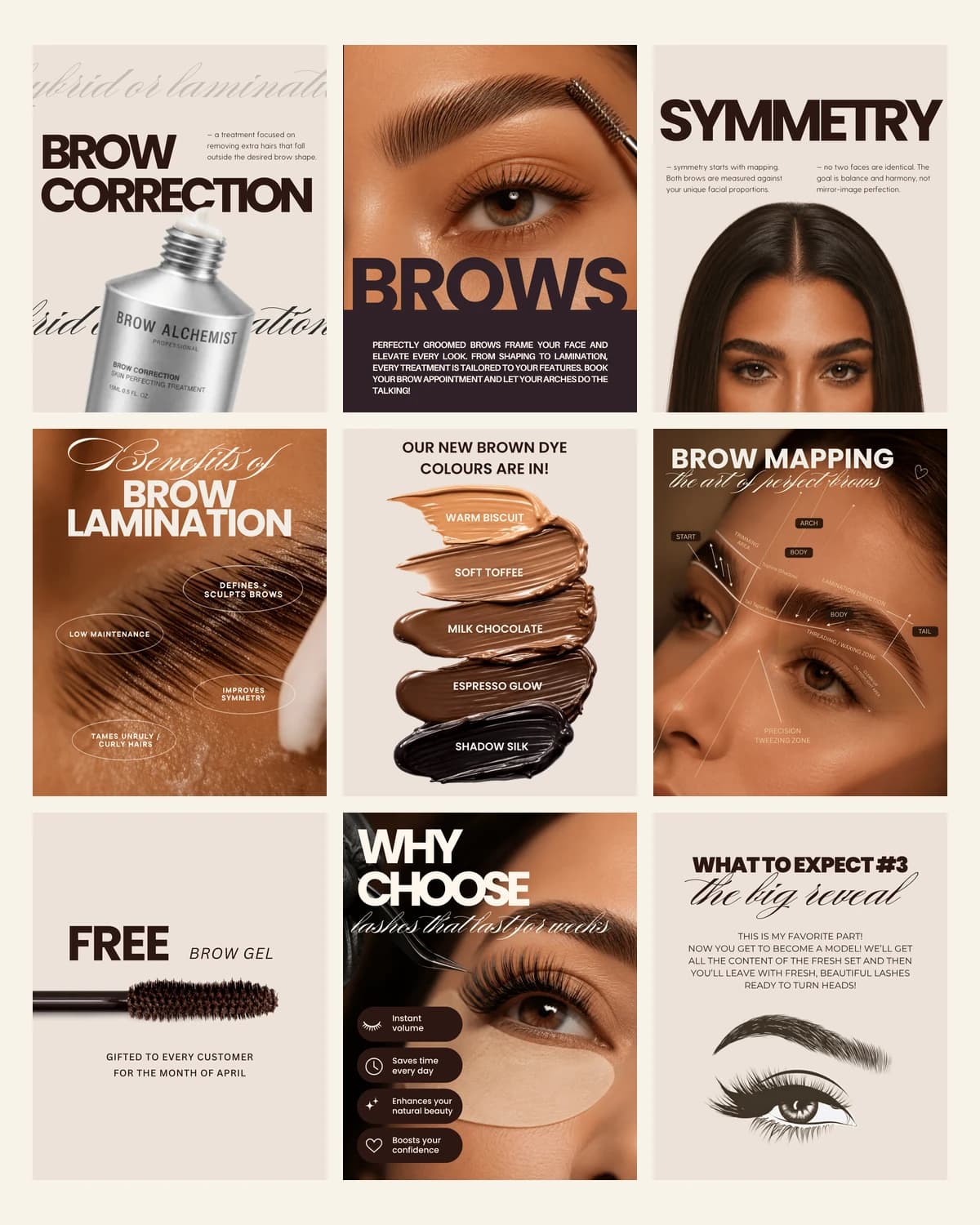 Lash & Brow Templates — the full set
