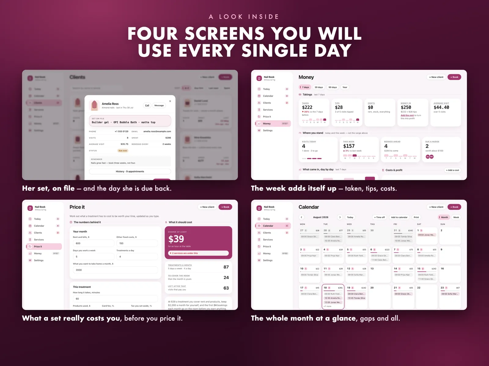 Nail Tech Client Book — screen 2