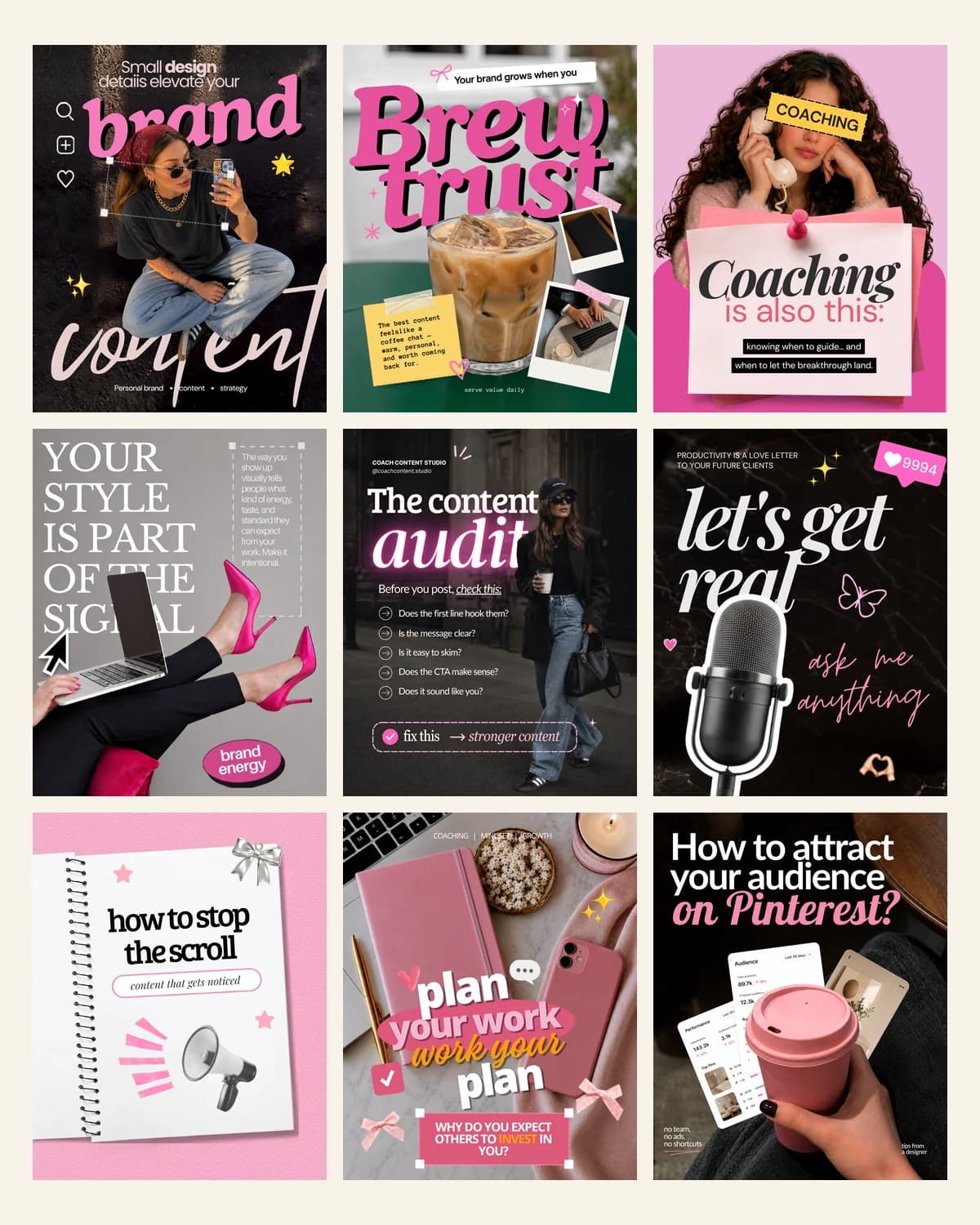 Personal brand coach templates — the full set