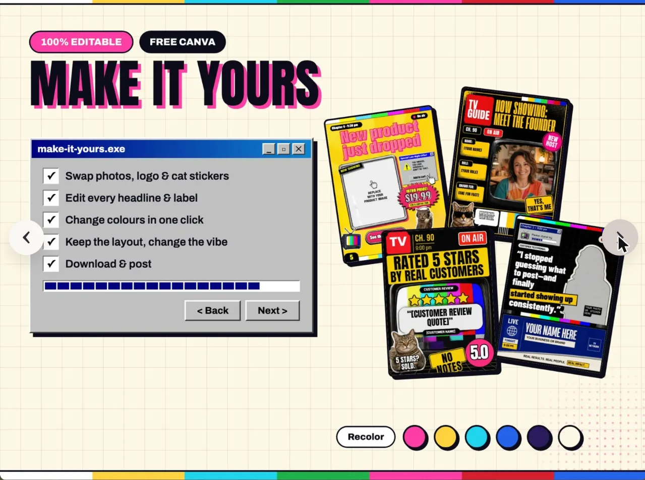 Retro 90s TV Marketing Templates — what is inside, 3
