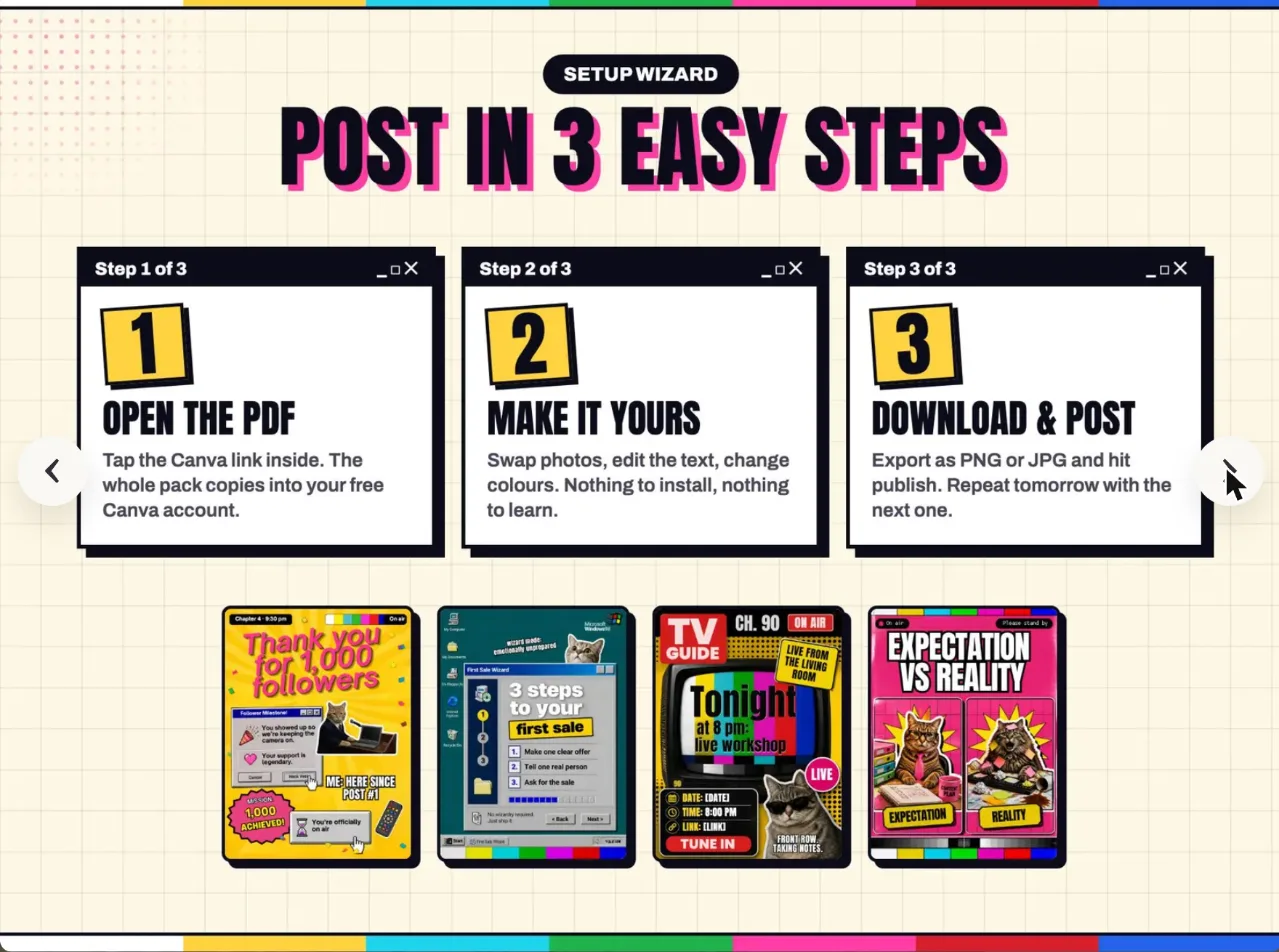 Retro 90s TV Marketing Templates — what is inside, 4