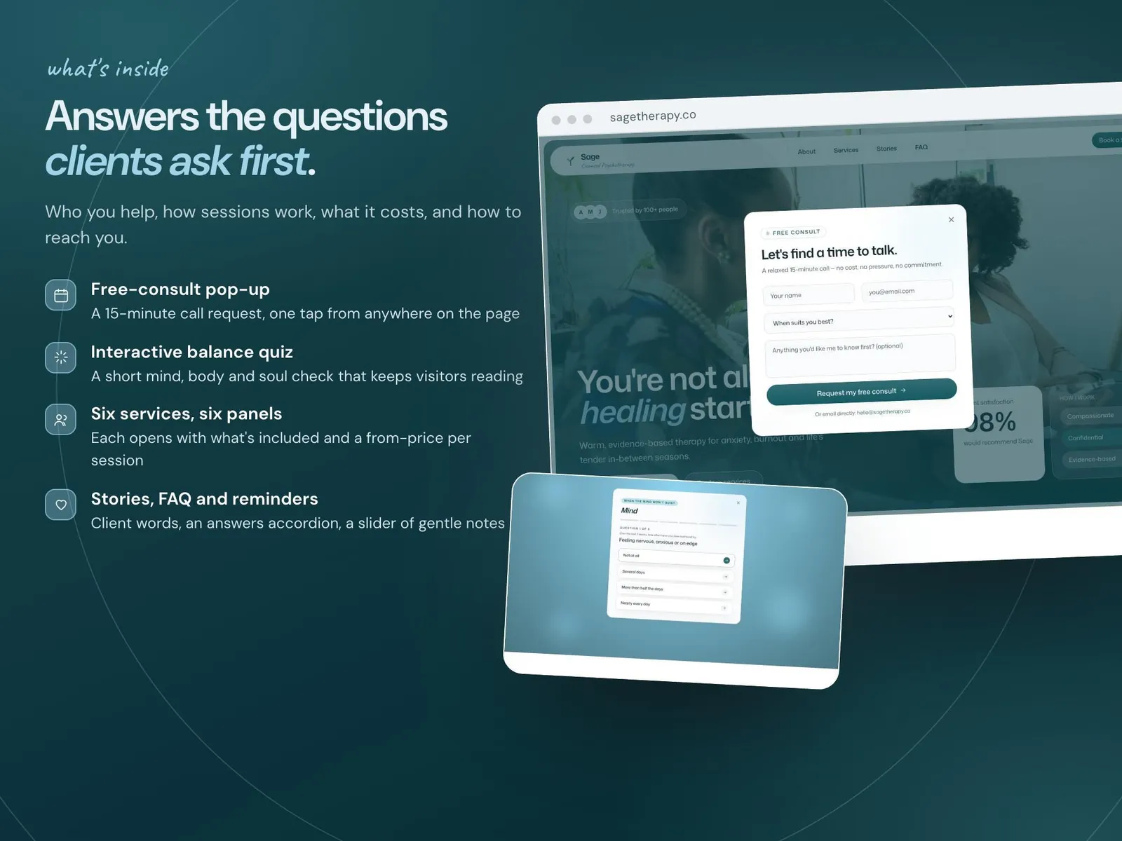 Therapist Website Template — what is inside, 3