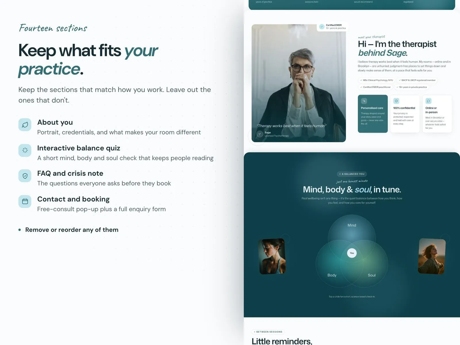 Therapist Website Template — what is inside, 4