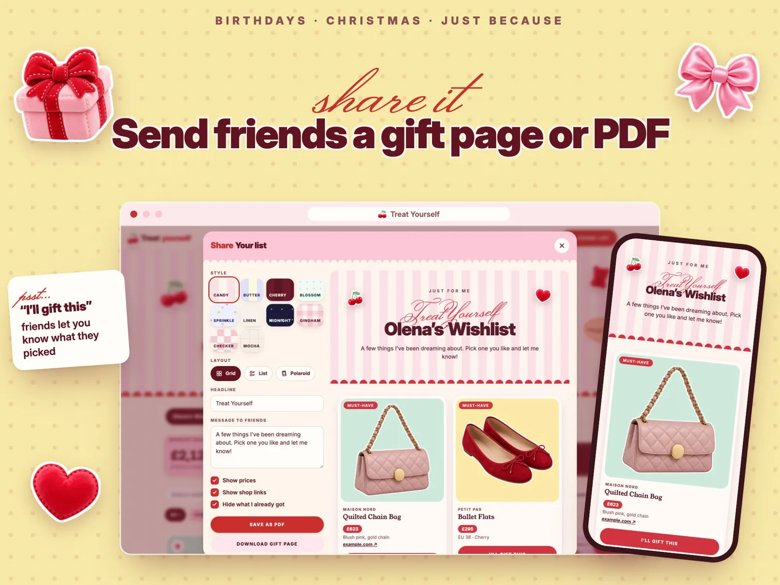 Treat Yourself Wishlist — screen 3