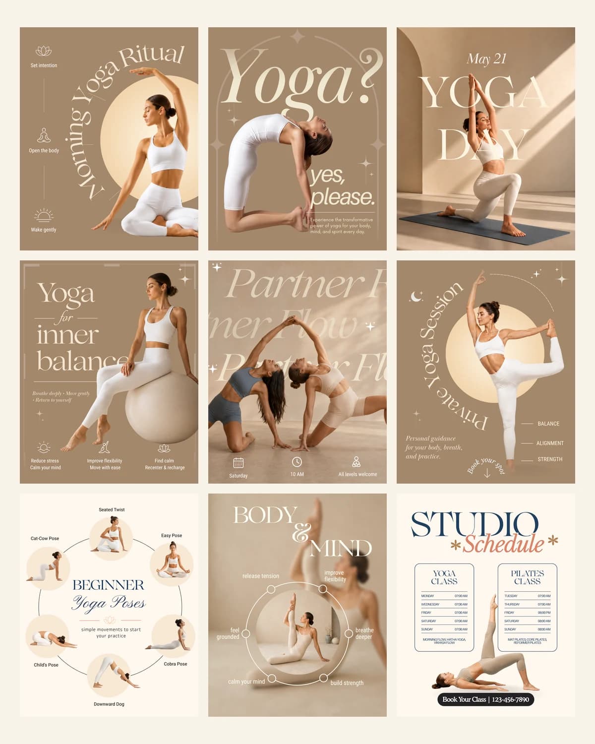 Yoga Instagram Templates — the full set
