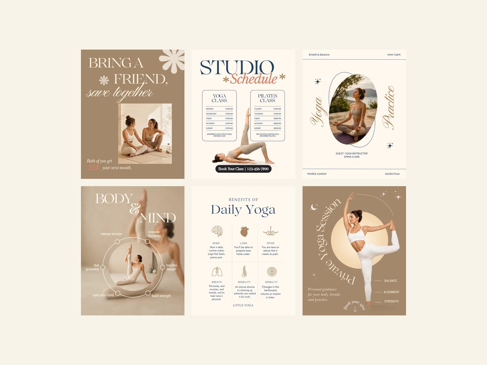 Yoga Instagram Templates — selected layouts